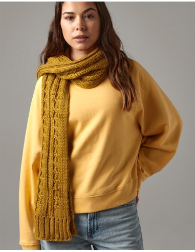 B-B499-Cable Knit Melange Scarf